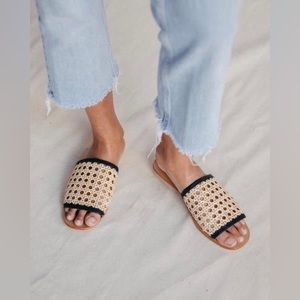 St. Agni Black and Tan Sandals